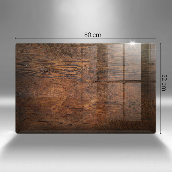 Glas Ceranfeldabdeckung Dunkles Holzbrett