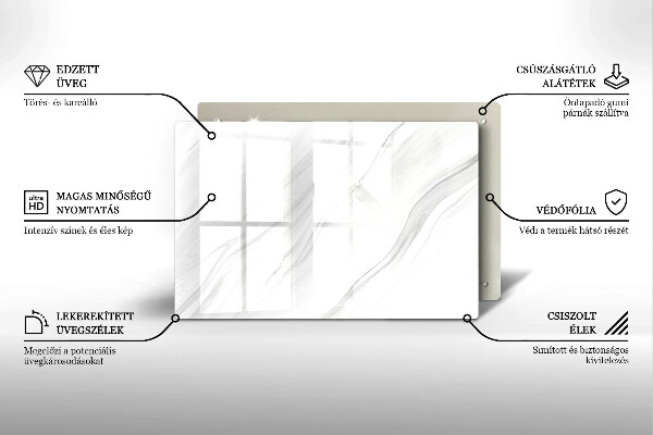 Glas Ceranfeldabdeckung Zarter Marmor
