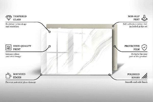 Glas Ceranfeldabdeckung Zarter Marmor