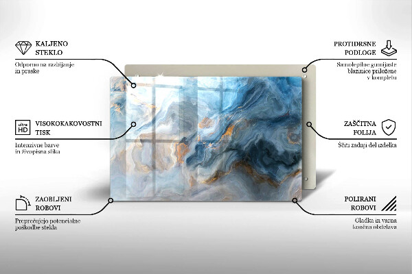 Glas Herdabdeckplatte Marmorstruktur