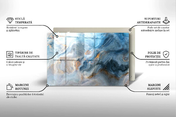 Glas Herdabdeckplatte Marmorstruktur