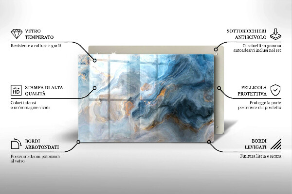 Glas Herdabdeckplatte Marmorstruktur