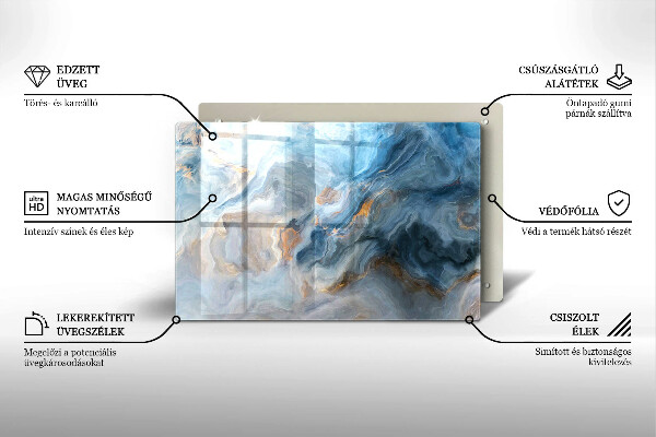 Glas Herdabdeckplatte Marmorstruktur