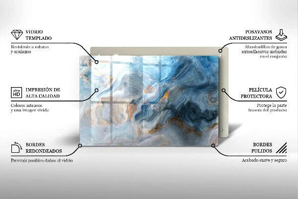 Glas Herdabdeckplatte Marmorstruktur