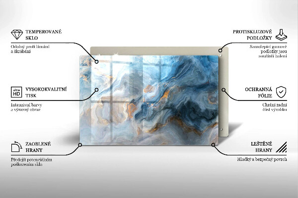 Glas Herdabdeckplatte Marmorstruktur