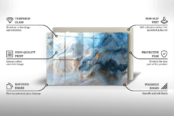 Glas Herdabdeckplatte Marmorstruktur