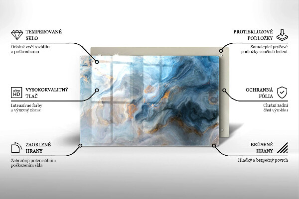 Glas Herdabdeckplatte Marmorstruktur