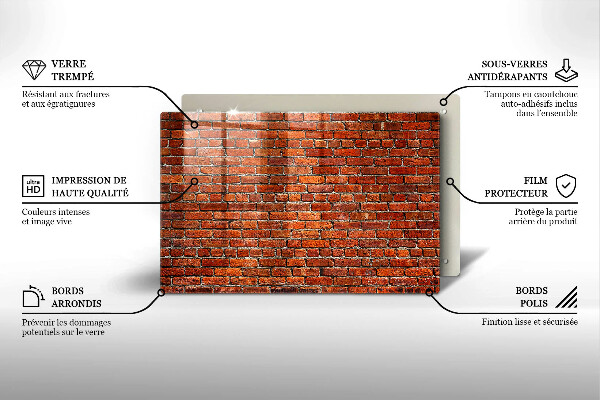 Glas Herdabdeckplatte Wand aus Backsteinmauer