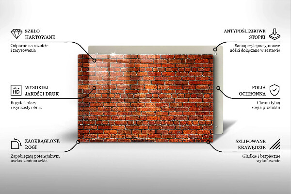 Glas Herdabdeckplatte Wand aus Backsteinmauer