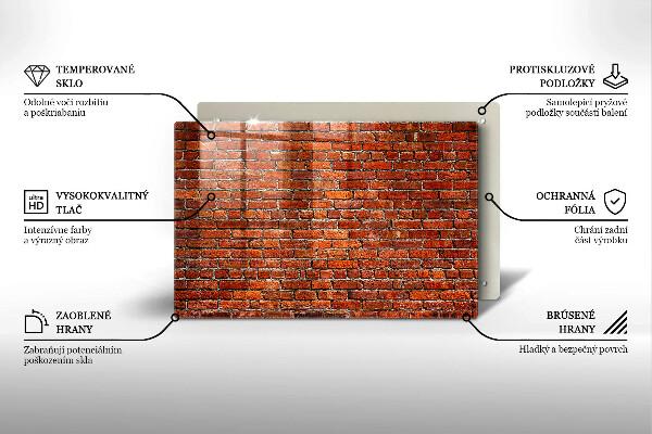 Glas Herdabdeckplatte Wand aus Backsteinmauer