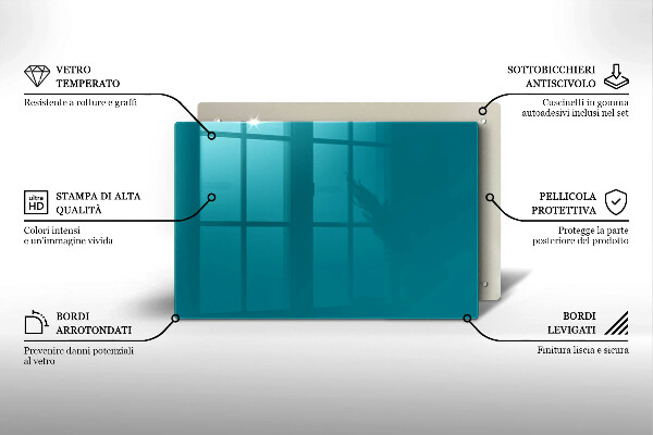 Glas Ceranfeldabdeckung Türkis