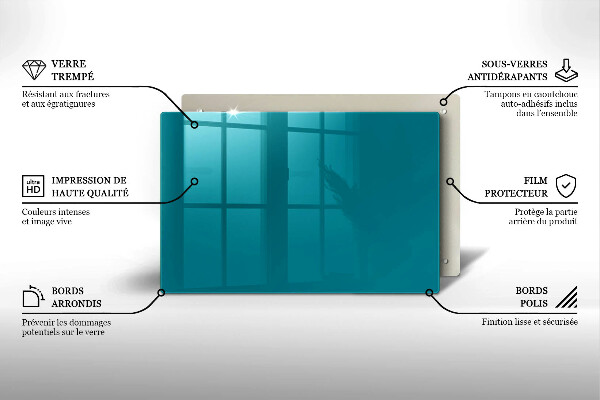 Glas Ceranfeldabdeckung Türkis
