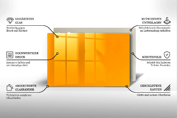 Glas Ceranfeldabdeckung Dunkelgelbe Farbe