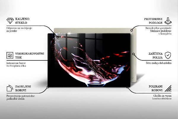 Glas Herdabdeckplatte Ein Glas Rotwein