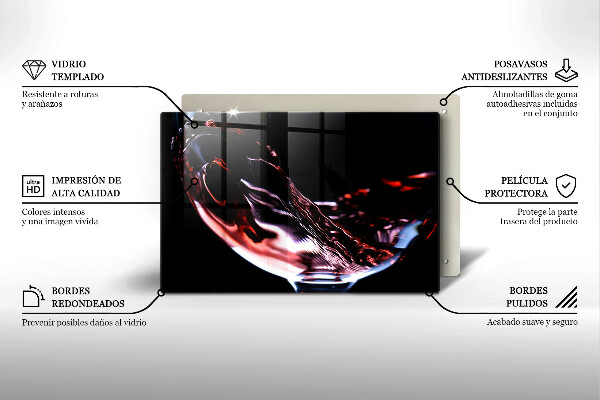 Glas Herdabdeckplatte Ein Glas Rotwein