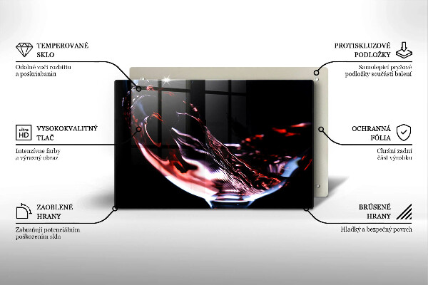 Glas Herdabdeckplatte Ein Glas Rotwein