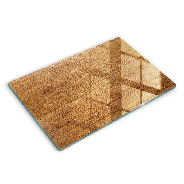 Glas Herdabdeckplatte Holzbrettstruktur