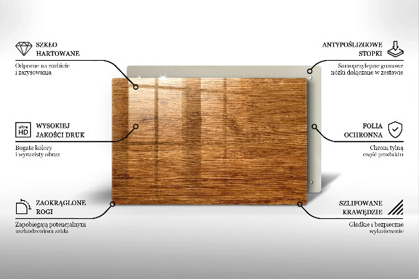Glas Herdabdeckplatte Holzbrettstruktur