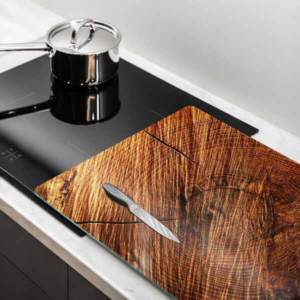Glas Herdabdeckplatte Holzstruktur