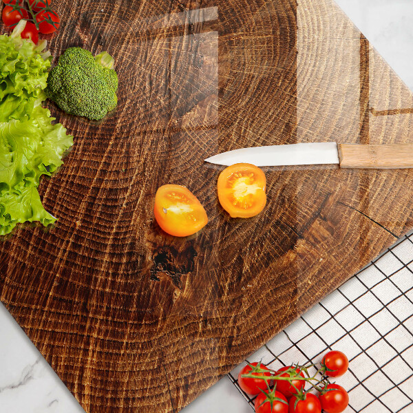 Glas Herdabdeckplatte Holzstruktur