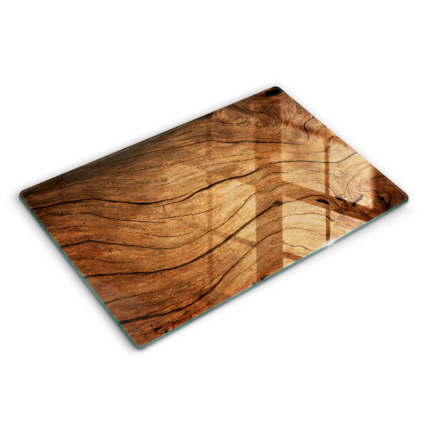 Glas Herdabdeckplatte Holzbrettstruktur