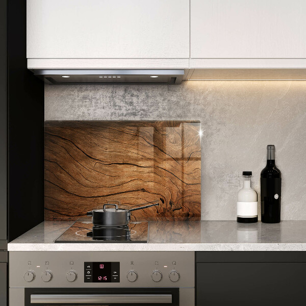 Glas Herdabdeckplatte Holzbrettstruktur