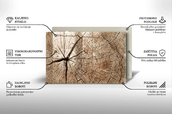 Glas Herdabdeckplatte Querschnitt eines Baumes