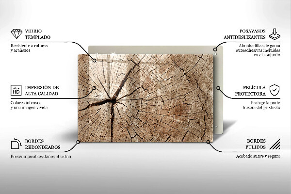 Glas Herdabdeckplatte Querschnitt eines Baumes