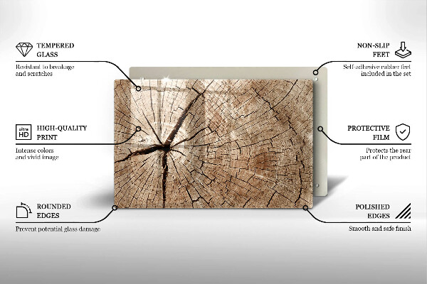 Glas Herdabdeckplatte Querschnitt eines Baumes