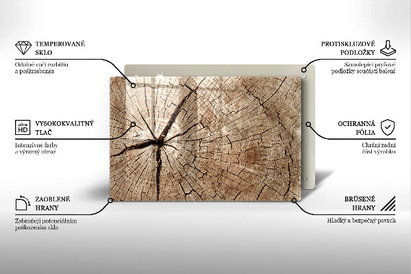 Glas Herdabdeckplatte Querschnitt eines Baumes
