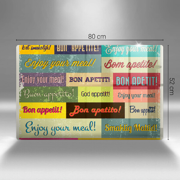 Glas Herdabdeckplatte Untertitel Guten Appetit Sprachen