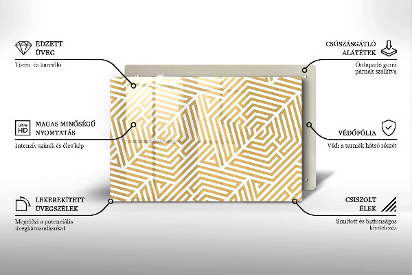 Glas Herdabdeckplatte Geometrische Linien