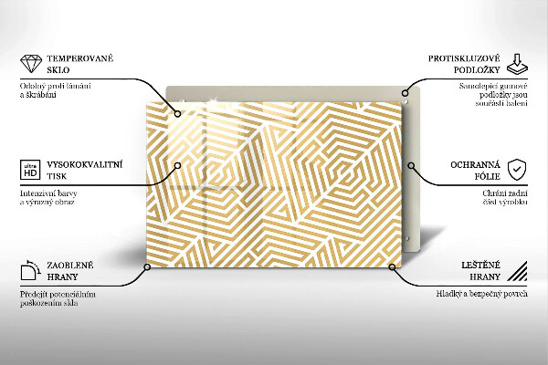 Glas Herdabdeckplatte Geometrische Linien