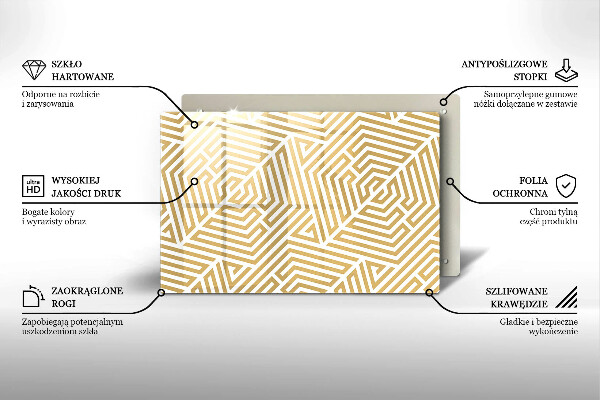 Glas Herdabdeckplatte Geometrische Linien