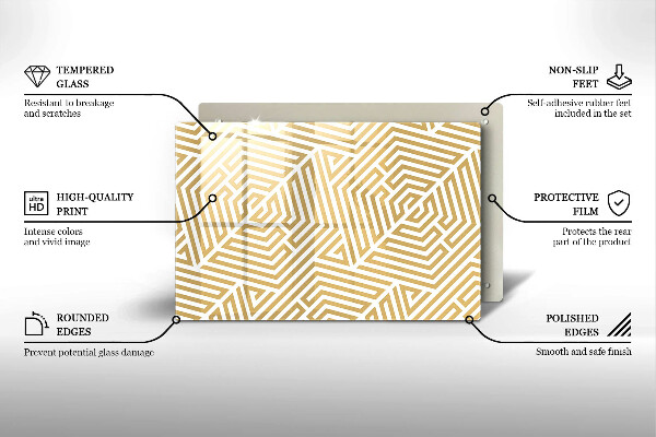Glas Herdabdeckplatte Geometrische Linien