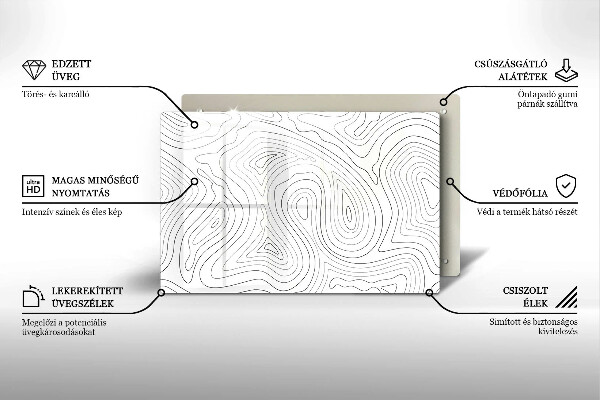 Glas Herdabdeckplatte Abstrakte Formen