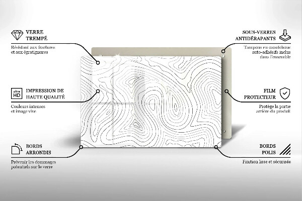 Glas Herdabdeckplatte Abstrakte Formen