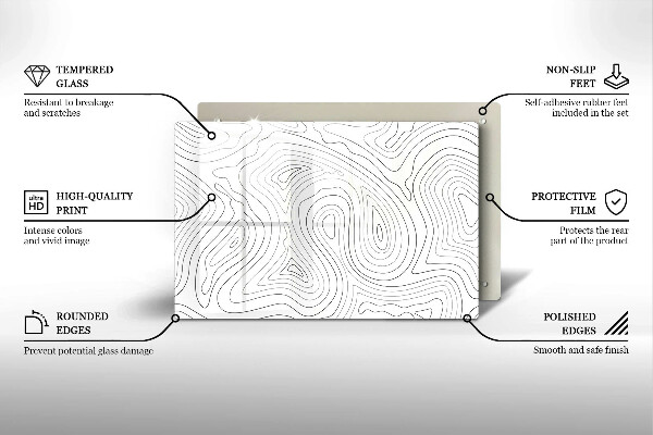 Glas Herdabdeckplatte Abstrakte Formen