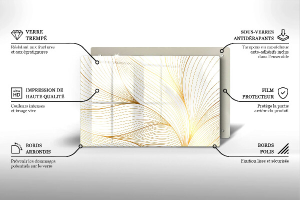 Glas Herdabdeckplatte Modernes Linienmuster