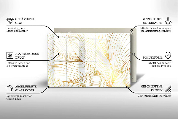 Glas Herdabdeckplatte Modernes Linienmuster