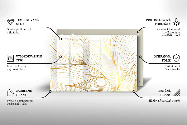 Glas Herdabdeckplatte Modernes Linienmuster