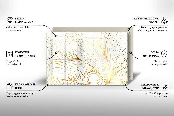 Glas Herdabdeckplatte Modernes Linienmuster