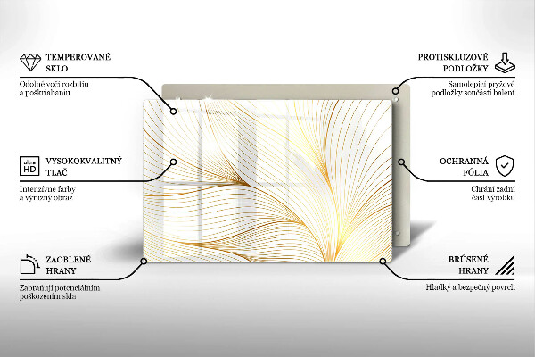 Glas Herdabdeckplatte Modernes Linienmuster