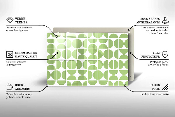 Glas Herdabdeckplatte Muster aus Boho-Formen