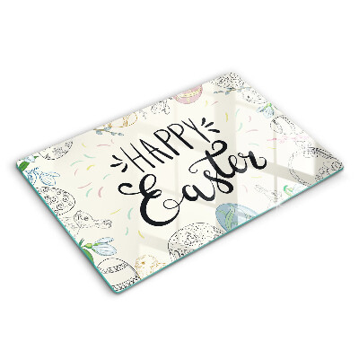 Glas Herdabdeckplatte Happy Easter