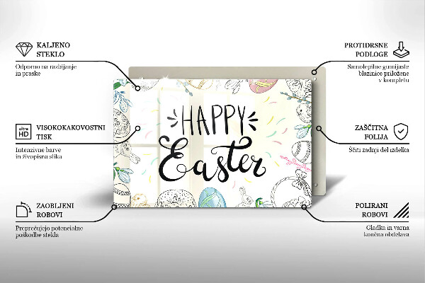 Glas Herdabdeckplatte Happy Easter