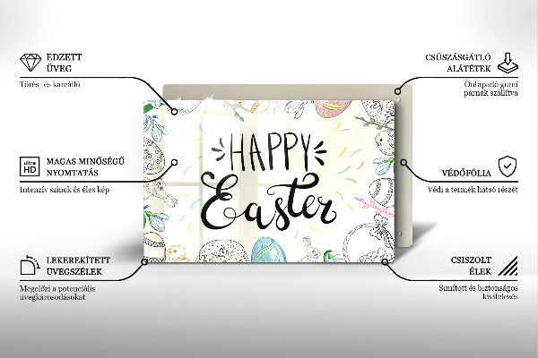 Glas Herdabdeckplatte Happy Easter