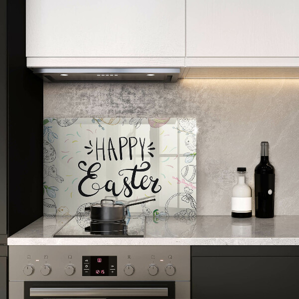 Glas Herdabdeckplatte Happy Easter