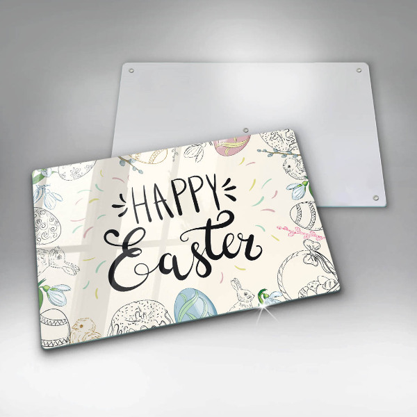 Glas Herdabdeckplatte Happy Easter