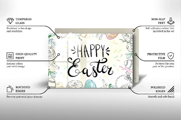 Glas Herdabdeckplatte Happy Easter
